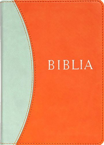 Biblia – Revideált új fordítás (közepes, puhatáblás) – világoszöld-narancs
